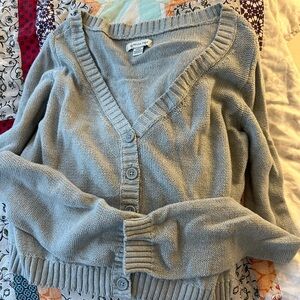 Gray size extra small button up cardigan American eagle like new